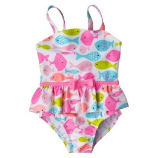 Just One You by Carters Infant Toddler Girls 1 Piece Fish Swimsuit   Pink 3T