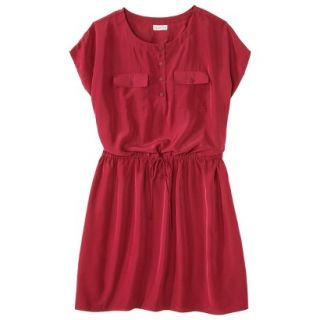 Merona Womens Plus Size Short Sleeve Tie Waist Dress   Red 3