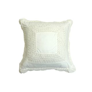 Cottage Home Bella Crochet Cotton Pillow White Size Standard