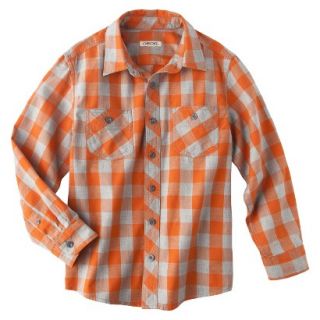 Boys Button Down Shirt   Luau Orange S