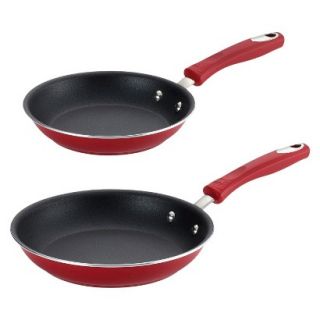 Guy Fieri Nonstick Aluminum 2 Pack 8inch and 10inch Skillet   Red