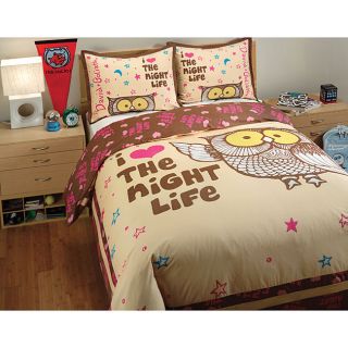 Enmark Trading Inc. David And Goliath Night Life Queen size 3 piece Duvet Cover Set Brown Size Queen