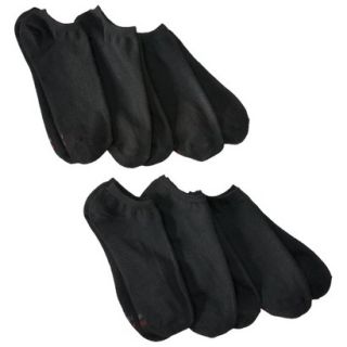 Hanes Premium Mens 6pk Liner Socks   Black