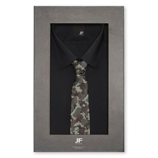 JF J.Ferrar JF J. Ferrar Boxed Shirt and Tie Set, Black, Mens