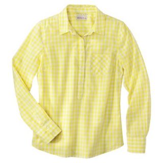 Merona Womens Popover Favorite Shirt   Lime Check   S