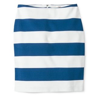 Merona Womens Ponte Skirt   Blue/Sour Cream   6