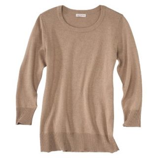 Merona Womens 3/4 Sleeve Pullover Sweater   Tan   L
