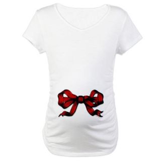  Big Red Bow Maternity T Shirt