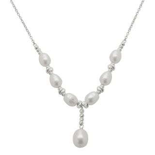 Cultured Freshwater Pearl & Sparkle Bead Necklace, Womens