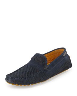 EZ Listening Perforated Suede Driver, Navy