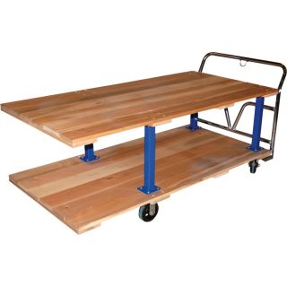 Vestil Double Decker Hardwood Platform Cart   1,600 Lb. Capacity, 72 Inch L x