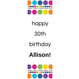 Birthday Dots Personalized Vertical Vinyl Banner    104 X 36 Inches
