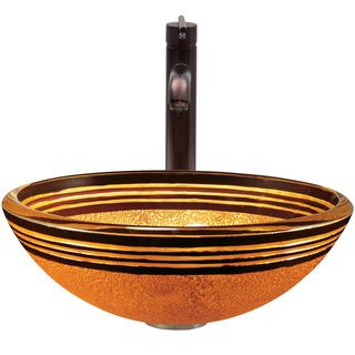 Vigo Tangerine Glass Vessel Sink And Seville Oil Rubbed Bronze Faucet Set