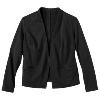 Merona Womens Plus Size Ponte Collarless Jacket   Black 3