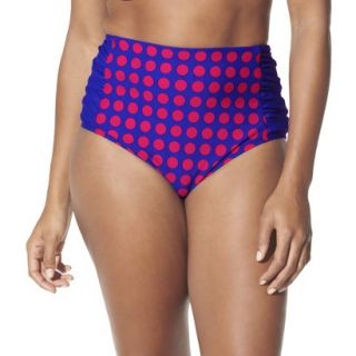 Womens Plus Size High Waist Swim Shorts   Cobalt Blue/Fire Red 24W
