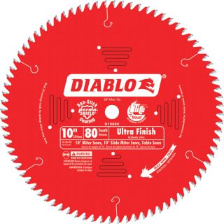 Diablo Ultra Finish Circular Saw Blade   10 Inch, 80 Tooth, For Fine Crosscuts