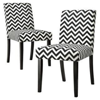 Skyline Dining Chair Uptown Dining Chair Set of 2   Black & White Chevron