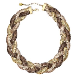 MONET JEWELRY Monet Tri Tone Braided Collar Necklace, Mixed Metals
