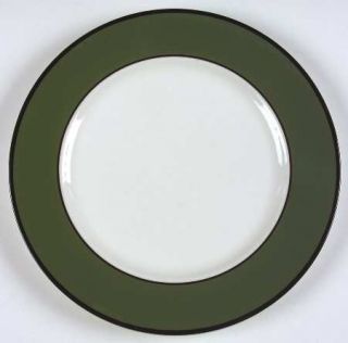 Pagnossin Spa Olive Green Dinner Plate, Fine China Dinnerware   Olive Green Band