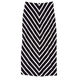 Mossimo Womens Knit Midi Skirt   Black/White V Stripe XS
