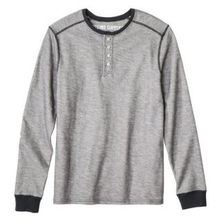 Mossimo Supply Co. Mens Long Sleeve Henley Shirt   Shairzay Gray XL