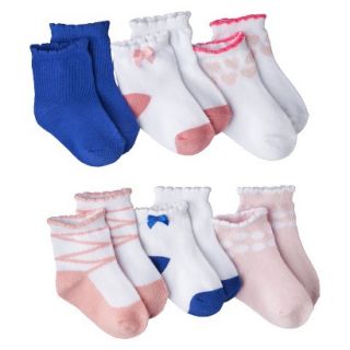 Just One YouMade by Carters Newborn Girls 6 Pack Scalloped Crew Ballet Socks  