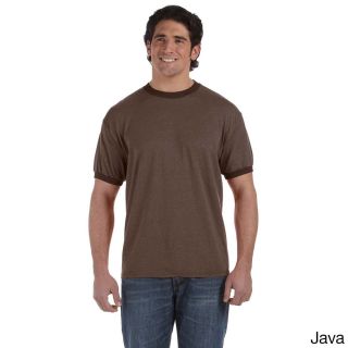 Authentic Pigment Mens Pigment Direct dyed Heathered Ringer T shirt Brown Size XXL