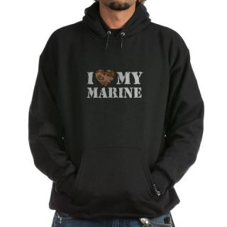  I Love My Marine Hoodie (dark)