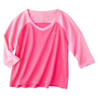 C9 by Champion Girls Long Sleeve Cropped Dance Top   Pink Bloom S