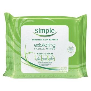 Simple Exfoliating Facial Wipes   25 count