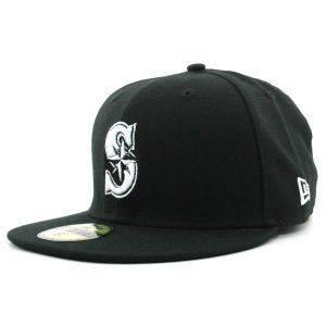 Seattle Mariners New Era MLB Black and White Fashion 59FIFTY Cap