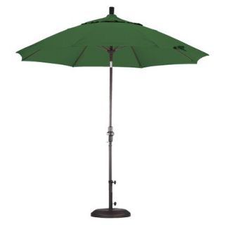 9 Aluminum Collar Tilt Crank Patio Umbrella   Green Olefin
