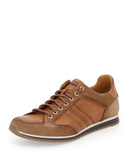 Suede Lace Up Leather Sneaker, Castoro