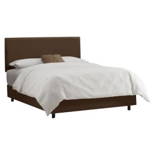 Skyline Queen Bed Skyline Furniture Arcadia Nailbutton Bed   Chocolate