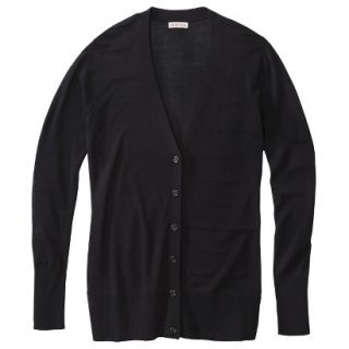 Merona Petites Long Sleeve Boyfrien Cardigan Sweater   Black LP