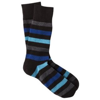 Merona Mens 1pk Dress Socks   Blue/Grey Rugby Stripes