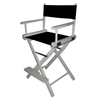Directors Chair Counter Height Directors Chair   White Frame, Black Canvas