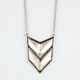 Chevron Plate Necklace Gold One Size For Women 238912621
