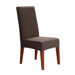 Sure Fit Stretch Honeycomb Short Dining Room Chair Slipcover   Coffee