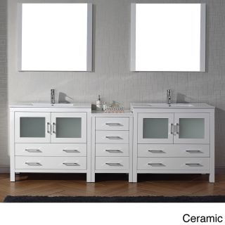 Virtu Usa Dior 90 Inch Double Sink Vanity Set In White