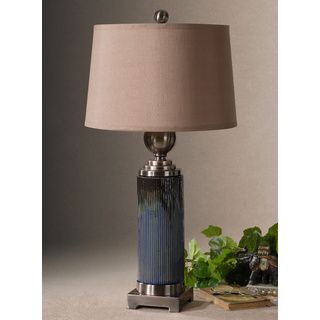 Montagano Blue Glazed Ceramic Table Lamp
