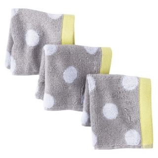 Circo Newborn 3 Pack Dot Washcloth Set   Grey