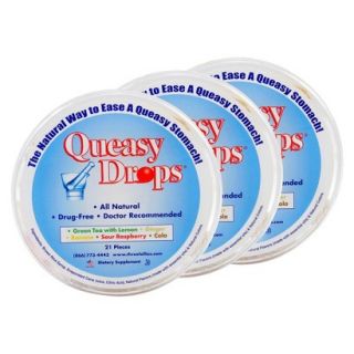Three Lollies Queasy Drops Assorted (Container) for Nausea Relief (3 Pack)