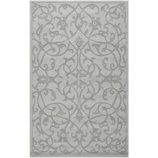 Contemporary Safavieh Hand made Impressions Grey Wool Rug (83 X 11)