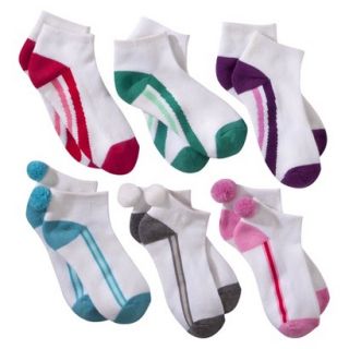 Circo Girls 6 Pack Low Cut Multi Striped Socks   Assorted Colors 9 2.5