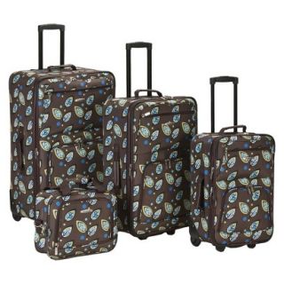 Rockland Nairobi 4 pc Expandable Luggage Set   Brown Leaf