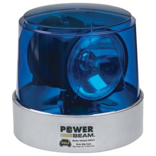 Wolo Power Beam Halogen Rotating Warning Light   Blue, Model 3605 B