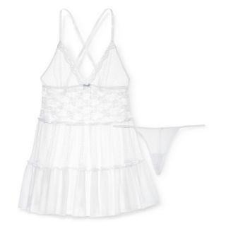 Gilligan & OMalley Womens Lace Unlined Babydoll   White L