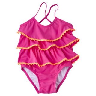 Circo Infant Toddler Girls Ruffle 1 Piece Swimsuit   Pink 3T