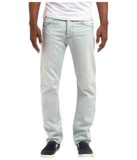 Armani Jeans Bleached White Wash Regular Fit Denim Mens Jeans (Blue)